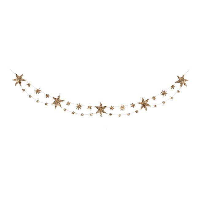Girlande aus goldenen Glitzersternen 