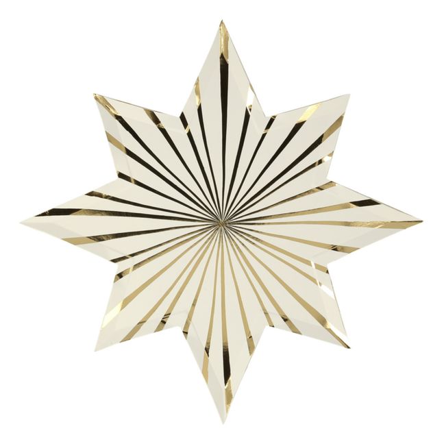 Belle Epoque Golden Star Plates - Set of 8 Gold