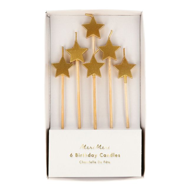 Bougies Etoiles - Set de 6 | Doré