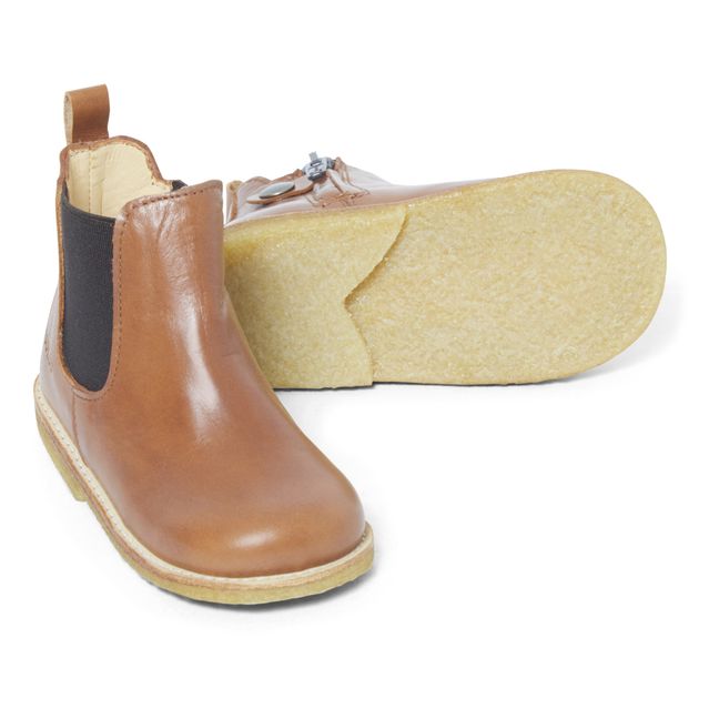 Chelsea Zip-up Boots  | Cognac