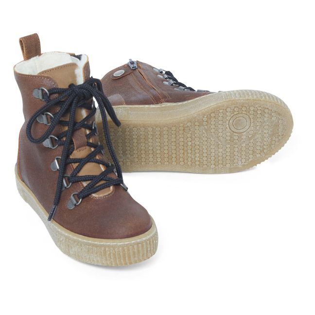 Schnürstiefel | Cognac-Farbe