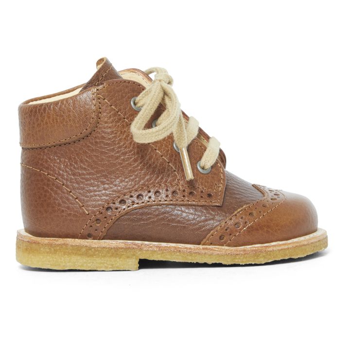 Topstiched Lace-up Boots | Cognac- Product image n°0