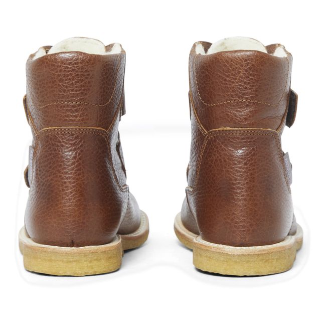 Velcro Tex Lined Boots  Cognac