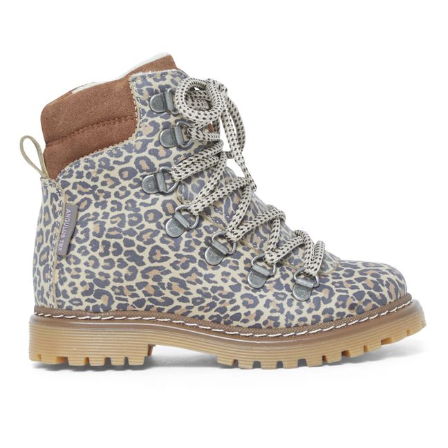 Lace-up Tex Leopard Print Boots | Brown