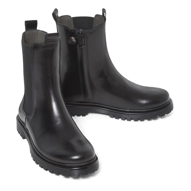 High Top Chelsea Boots Funky Sole | Black