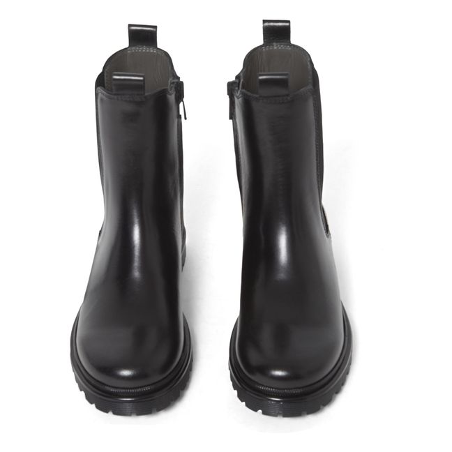 Hohe Chelsea Boots Funky Sohle Schwarz