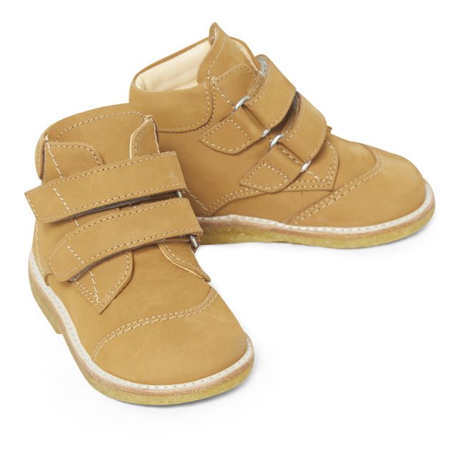 Boots mit Klettverschluss | Kamelbraun