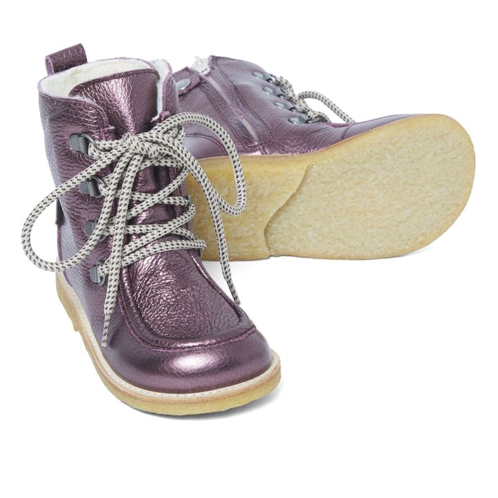 Sherpa-Lined Lace-Up Boots Violeta- Imagen del producto n°2