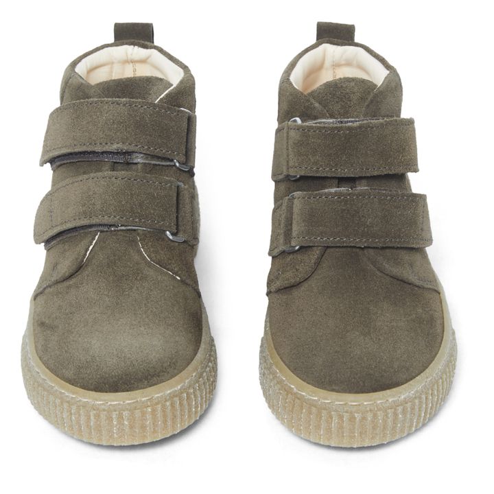 Suede High-Top Velcro Sneakers | Olive green- Product image n°3