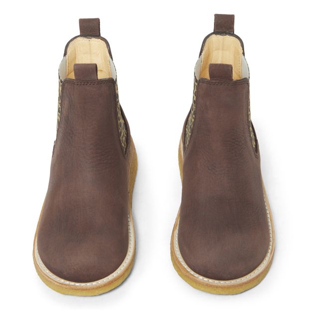 Stivali Chelsea Boots, scamosciati, motivo: leopardo | Marrone