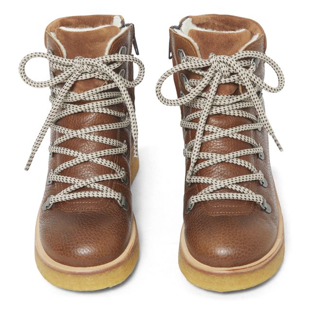 Boots Fourrées Lacets | Cognac