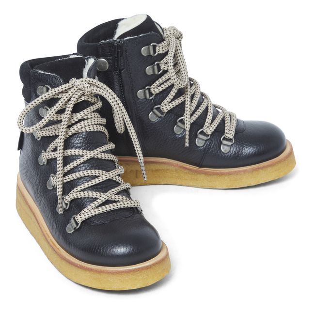 Boots Fourrées Lacets | Noir