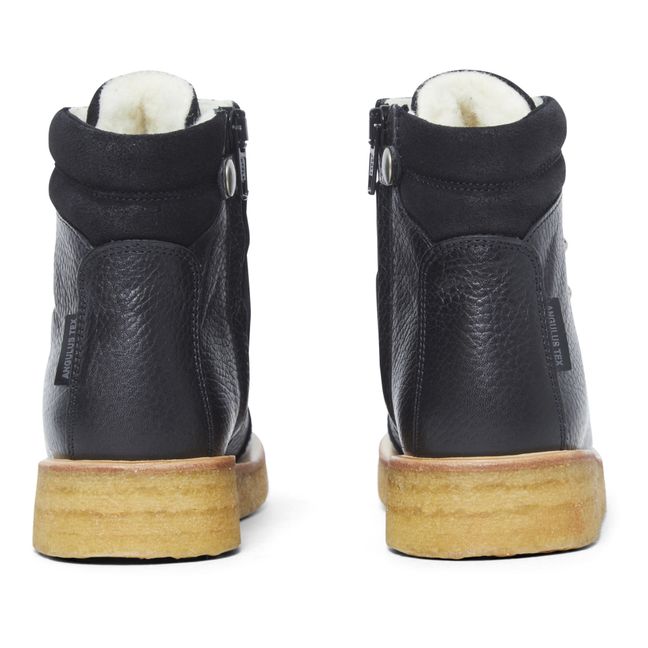 Boots Fourrées Lacets | Noir