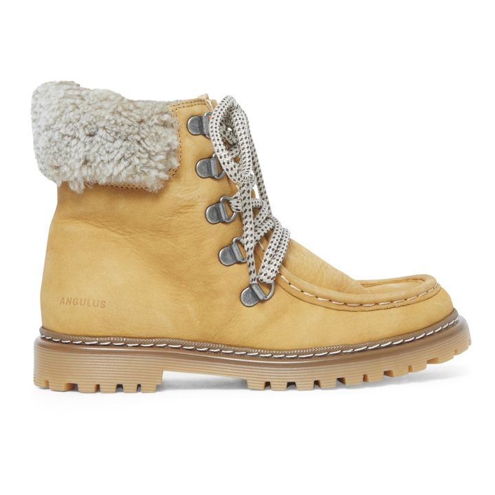- Lace-Up Shearling Boots Camel | Smallable