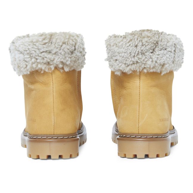 Lace-Up Shearling Boots | Camel