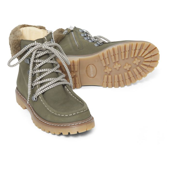Lace-Up Shearling Boots Verde oliva- Imagen del producto n°2