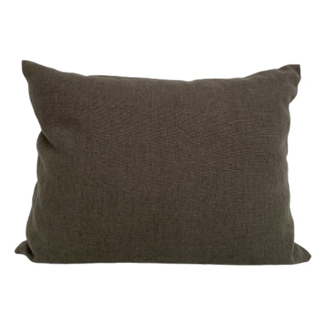 Gaston Washed Linen Cushion | Verde militare