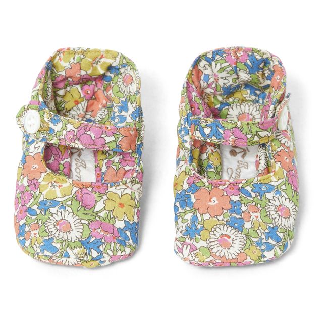 Lilibee Exclusive Liberty Print Organic Cotton Slippers and Pouch Rosa