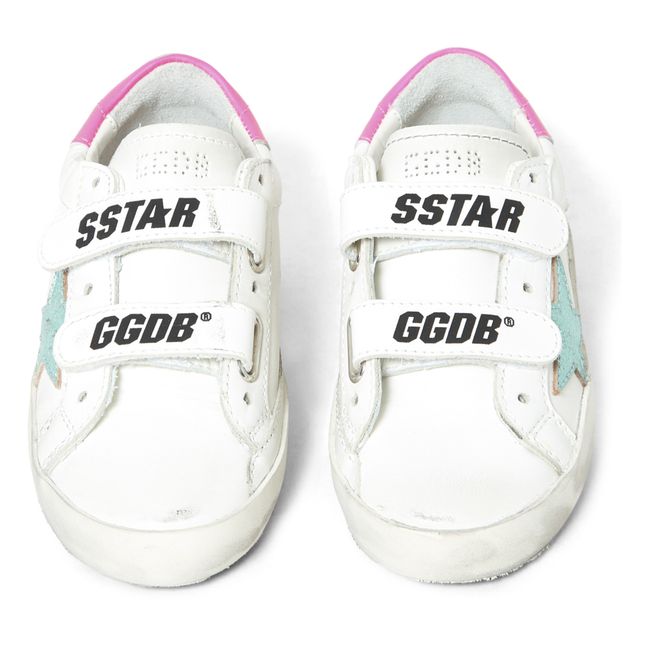 Old School Laminated Star Velcro Sneakers Pink