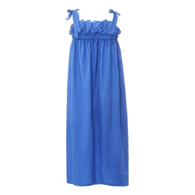 Clementine Mumu Linen Dress Blue