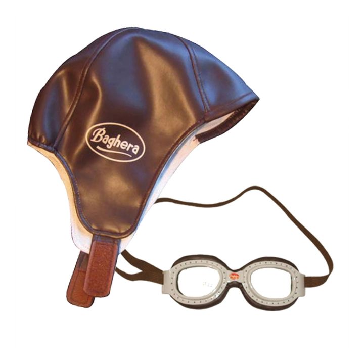 Vintage Racing Cap and Goggles | Brown- Product image n°0