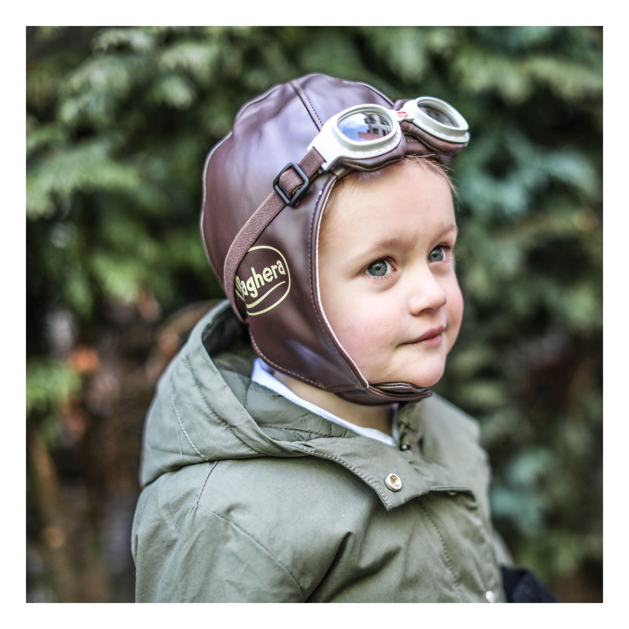 Vintage Racing Cap and Goggles Brown 