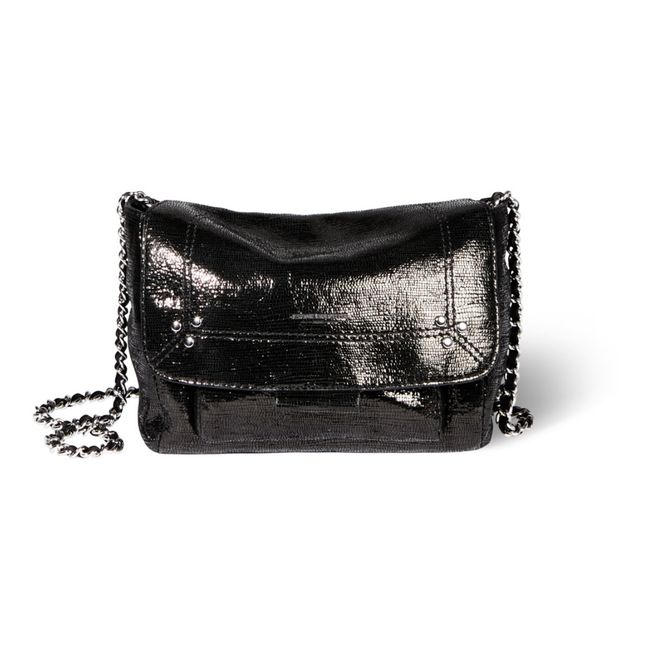 Lulu Goat Leather Lamé Bag - S | Black