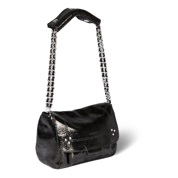 Lulu Goat Leather Lamé Bag - S | Black- Product image n°4