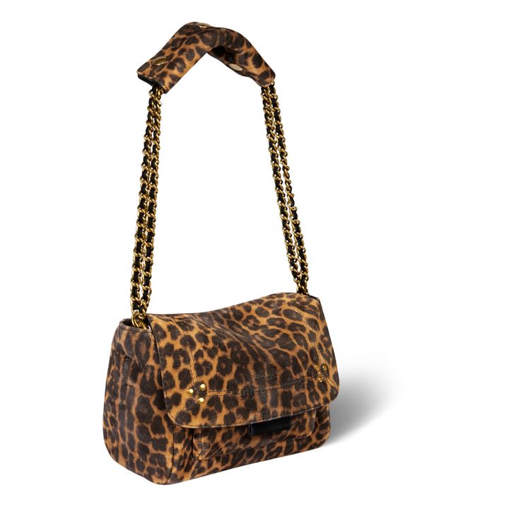 Lulu Leopard Print Calfskin Leather Bag - S Marrone- Immagine del prodotto n°4