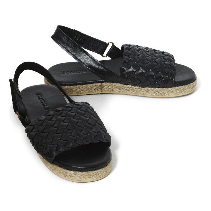 Braided Espadrille Sandals Black- Product image n°2