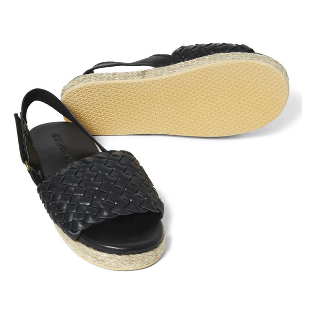 Sandales Espadrilles Tressées | Noir
