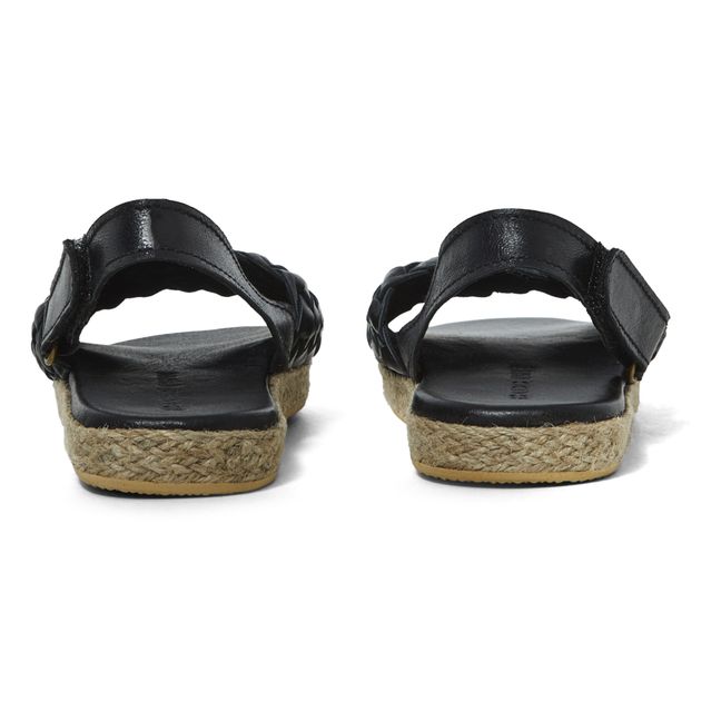 Sandales Espadrilles Tressées | Noir