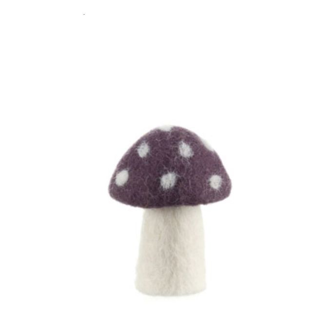 Dotty Decorative Felt Mushroom | Plum