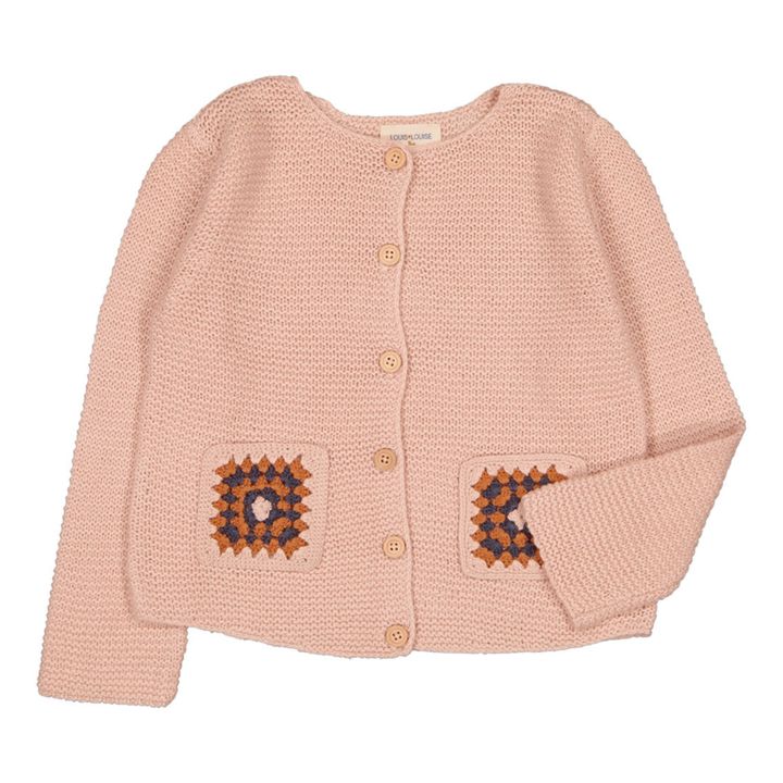 Cathy Cotton and Wool Cardigan | Pale pink- Product image n°1