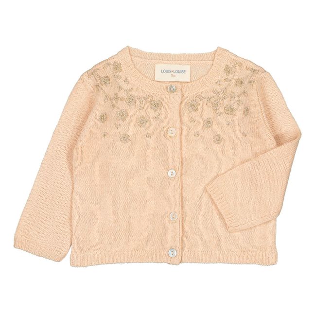 Strickjacke Baumwolle und gestickte Wolle Vianne | Seidenfarben