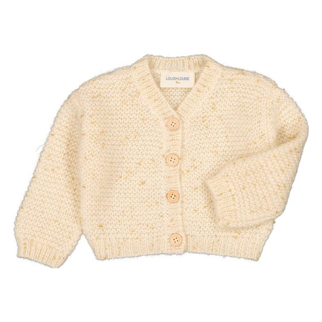 Cardigan in mohair e lana lurex Janis | Ecru