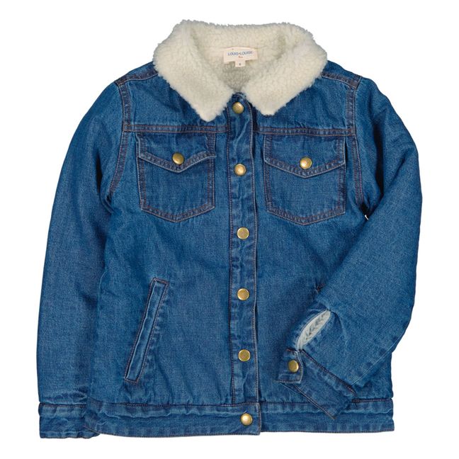 Brand Sherpa Lined Denim Jacket Denim blue