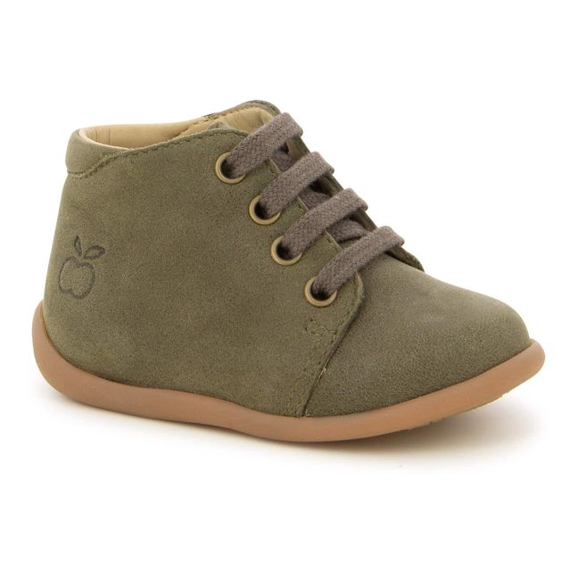 Stand-Up Suede Ankle Boots Verde militare