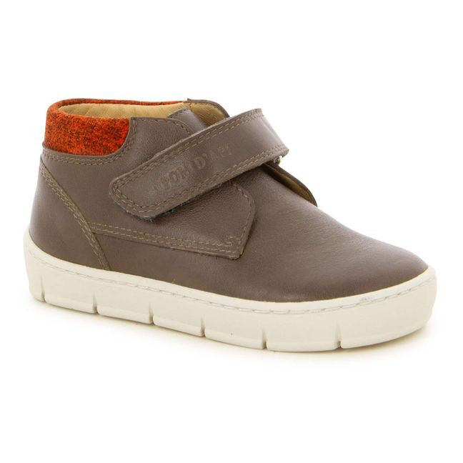 Start Easy Pad Velcro Shoes | Taupe brown