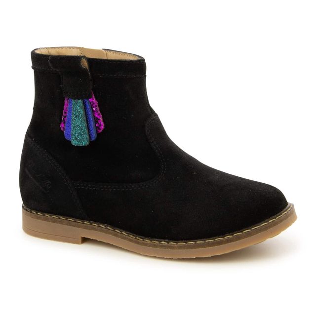 Arty Suede Trip Boots Black
