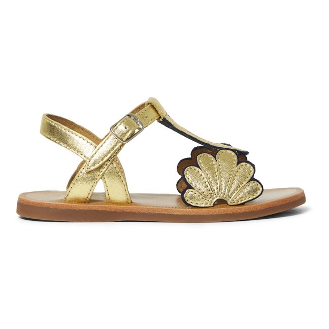 Bloom Plagette Sandals Gold