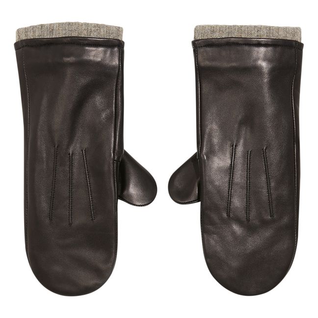 Gaia Leather Mittens - Women's Collection - Black