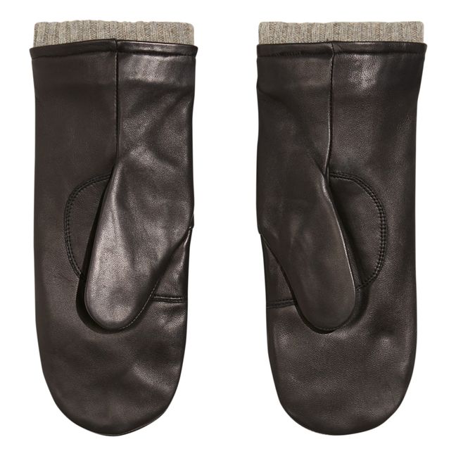 Gaia Leather Mittens - Women's Collection - Black