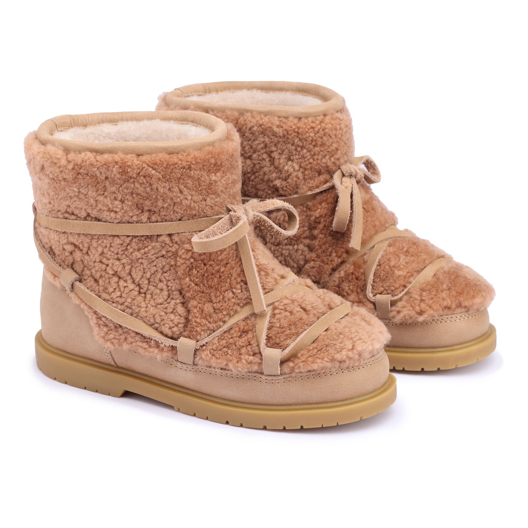 beige fur lined boots