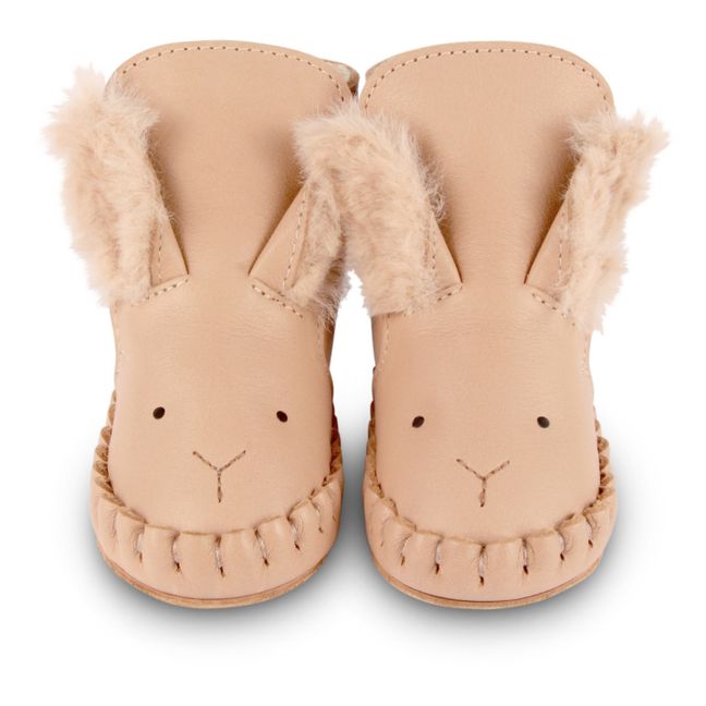 Kapi Snow Rabbit Fur-Lined Booties Rosa Palo