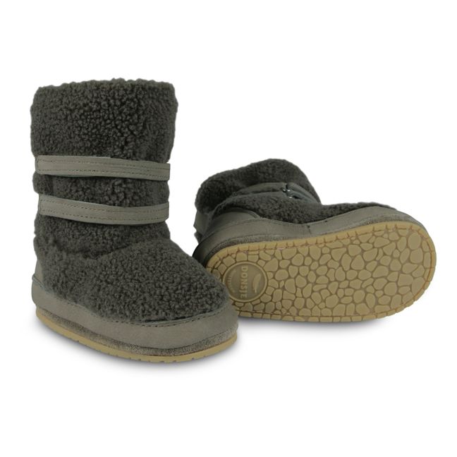 Larisso Fur-Lined Booties Charcoal grey