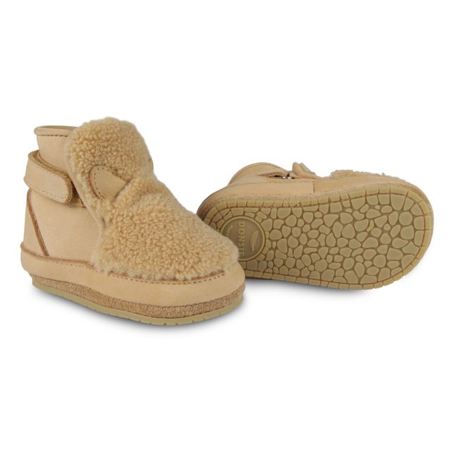 Richy Lion Fur-Lined Booties Caramelo