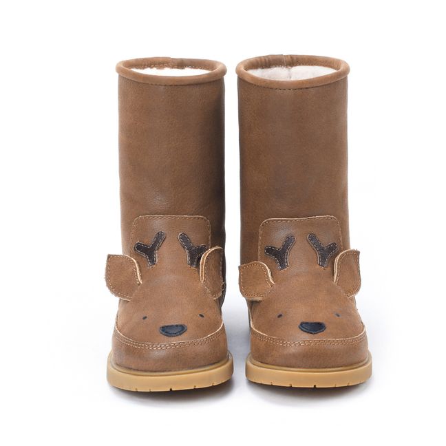 Wadudu Shearling-Lined Deer Boots Taupe brown
