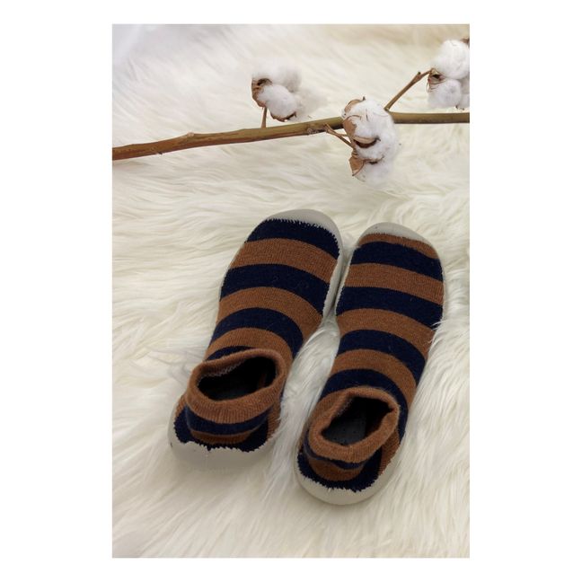 Chocolatine Cashmere and Wool Slippers Camel