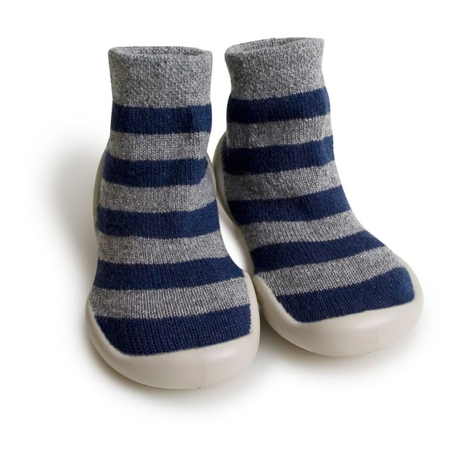Mountain Stripes Cashmere and Wool Slippers | Azul